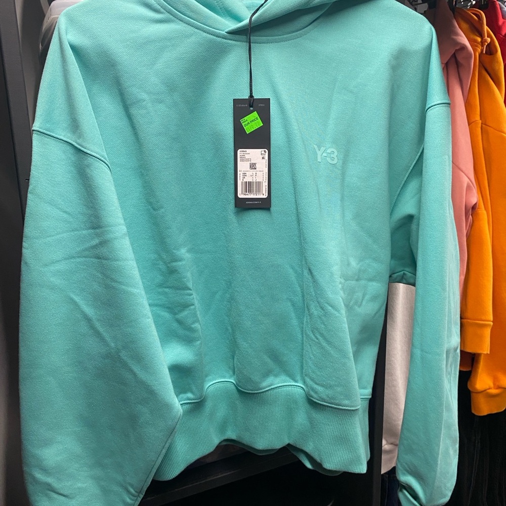 Adidas Y-3 Teal Hoodie Sweatshirt